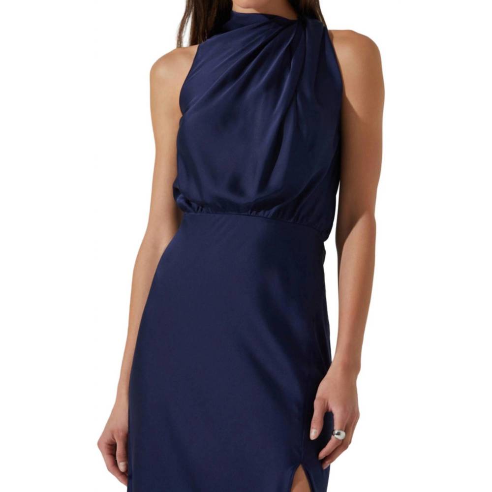Astr Jelyn Navy Midi Dress